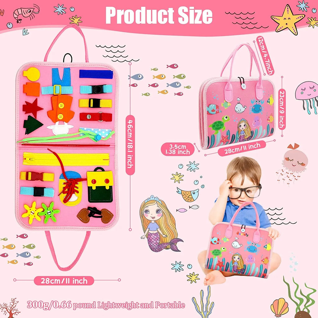 Montessori Toddler Busy Board,Autism Sensory Toys，Educational Activity Motor Skills Baby, Life Skills Learning Toys for Kids