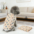 Flannel Dog Clothes & Blanket Sets Pet Clothes for Small Medium Dogs Soft Puppy Vest Cute Paw Print Clothes Blanket for Cat Dog