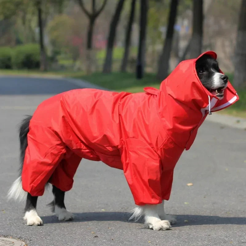 Waterproof Dog Raincoat Hoodie Jacket Rain Poncho Pet Rainwear Clothes Outdoor Golden Large Dogs Raincoat Pet Dog Clothing Coat