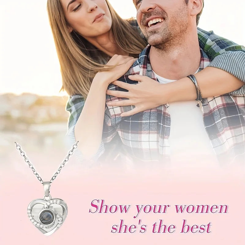 1pc Love Pendant Necklace, Artificial Rose Gift Box Set, for Mother'S Day, Valentine'S Day, Wife, Daughter, Grandmother