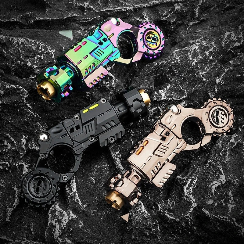 Shell-Ejecting Alloy Toy Pistol Set Stress Relief Fidget Sensory Toy Mini Finger Spinning Top EDC Desk Gadget Gift for Teen Boys