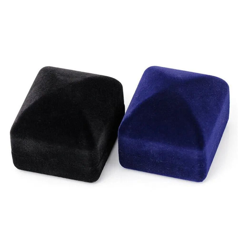 Engagement Black Velvet Ring Box Jewelry Display Storage Foldable Case For Wedding Ring Valentine's Day Gift Organizer