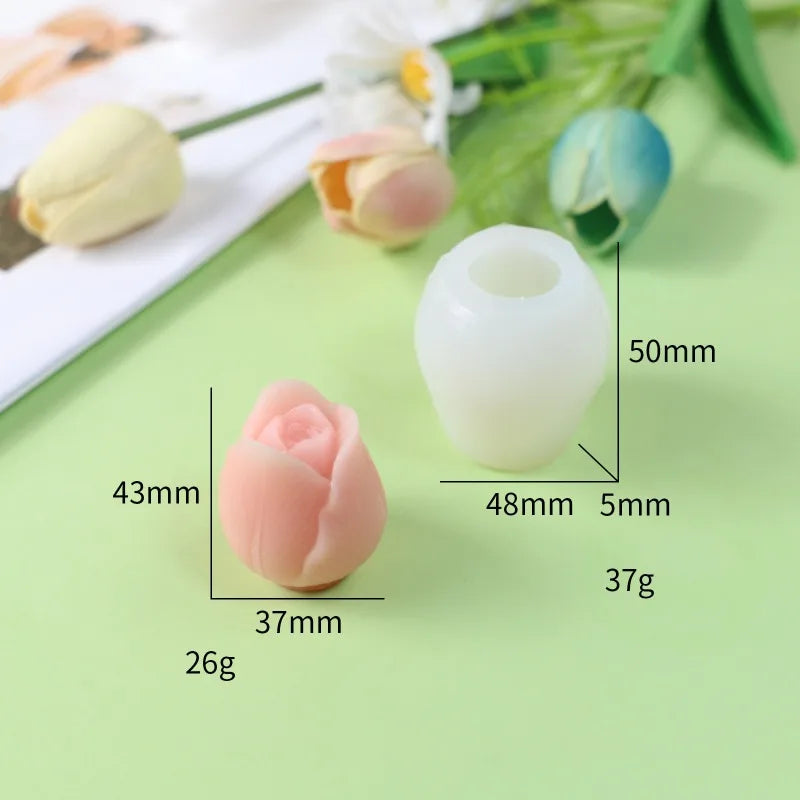New Flowers Silicone Candle Molds 3D Rose Peony Flower Aromatherapy Plaster Soap Chocolate Cake Baking Mold Valentine's Day Gift