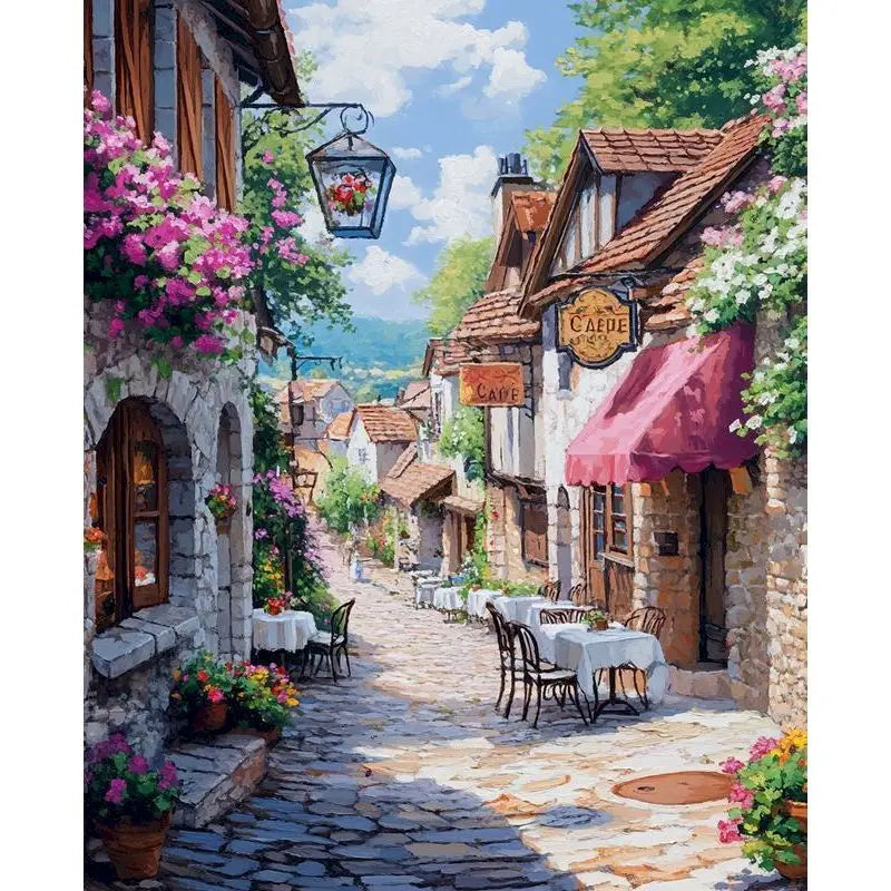 GATYZTORY Painting By Number Town Scenery Drawing On Canvas HandPainted Art Gift DIY Frame Picture By Number Kits Home Decor