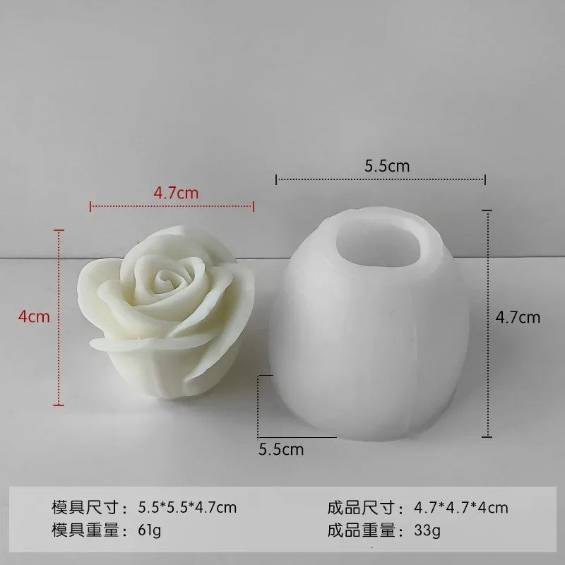 New Flowers Silicone Candle Molds 3D Rose Peony Flower Aromatherapy Plaster Soap Chocolate Cake Baking Mold Valentine's Day Gift