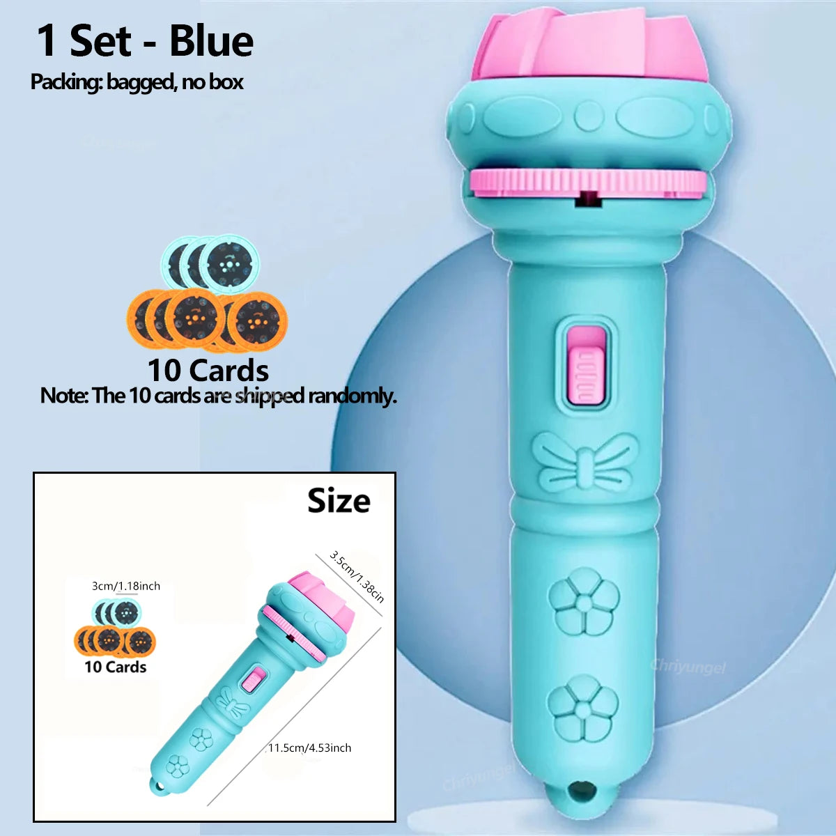 Projector Flashlight for Kids 10 Cards 80 Patterns Bedtime Toys Cartoon Light Educational Toy Gift for Toddler Boys Girls