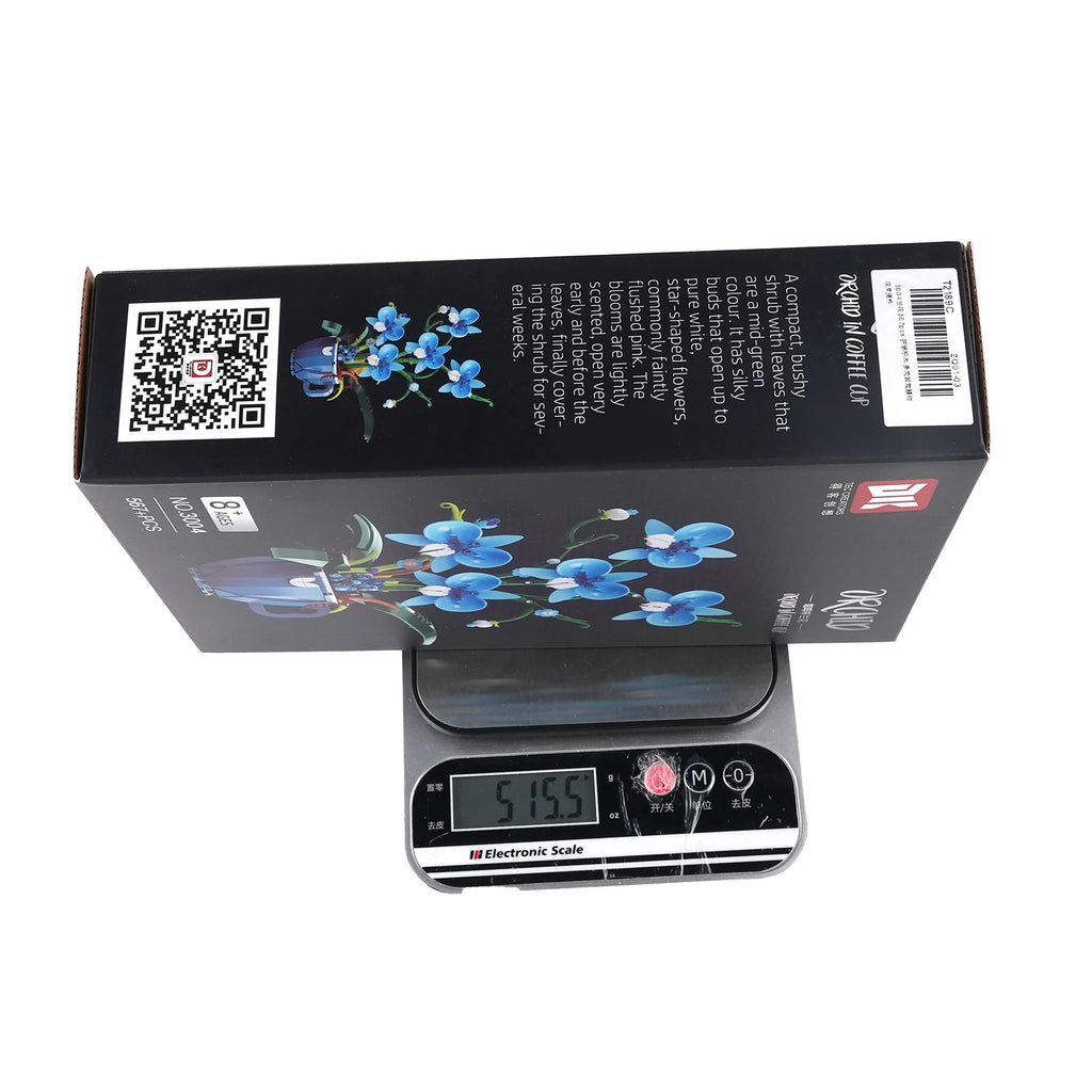 Romantic Blue Orchid Bouquet Building Blocks Home Desk Plant Decoration Assemble Toys Sending Girlfriend Valentine's Day Gifts