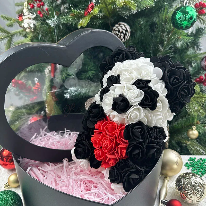 25cm rose bear artificial flower teddy bear female girlfriend gift love flower Valentine's Day anniversary birthday decoration