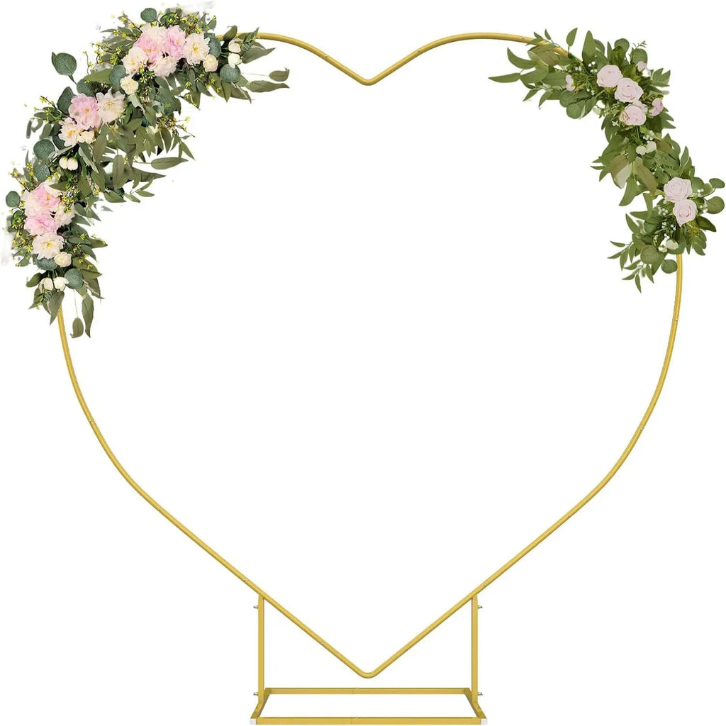 Heart Shape Balloon Arch, Wedding Metal Backdrop Stand, Love Flowers Arch Frame for Wedding Ceremony, Bridal, Valentine's Day