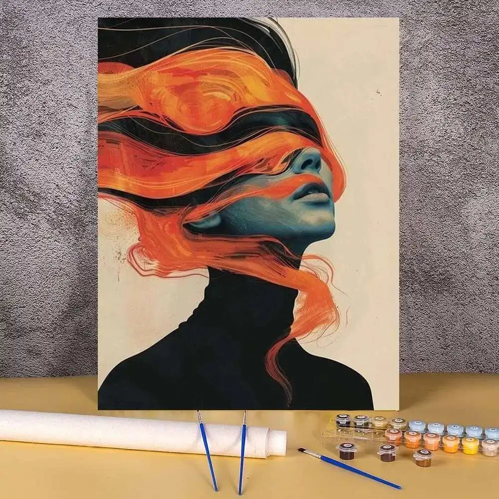 Adults Paint By Number Drawing On Canvas HandPainted Art DIY Pictures By Numbers Kit Home Decor Mysterious Hat Women Painting
