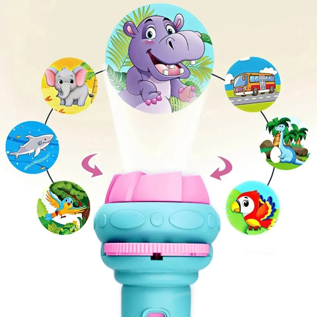 Projector Flashlight for Kids 10 Cards 80 Patterns Bedtime Toys Cartoon Light Educational Toy Gift for Toddler Boys Girls