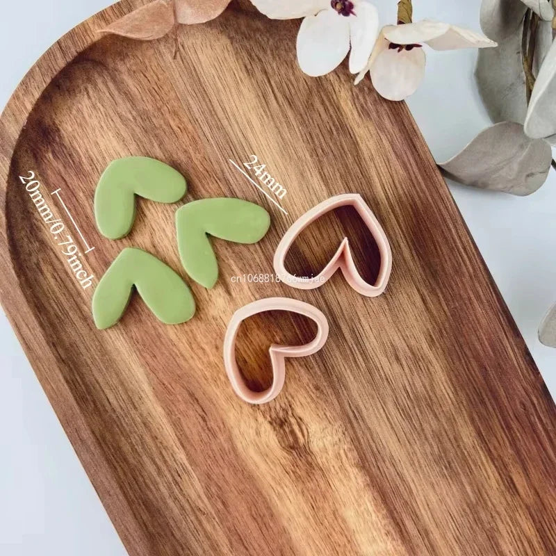 Love Heart Polymer Clay Cutters Valentine's Day Sweet Series Heart Shape Soft Pottery Clay Molds Earrings Jewelry Cutting Tools