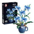 Romantic Blue Orchid Bouquet Building Blocks Home Desk Plant Decoration Assemble Toys Sending Girlfriend Valentine's Day Gifts