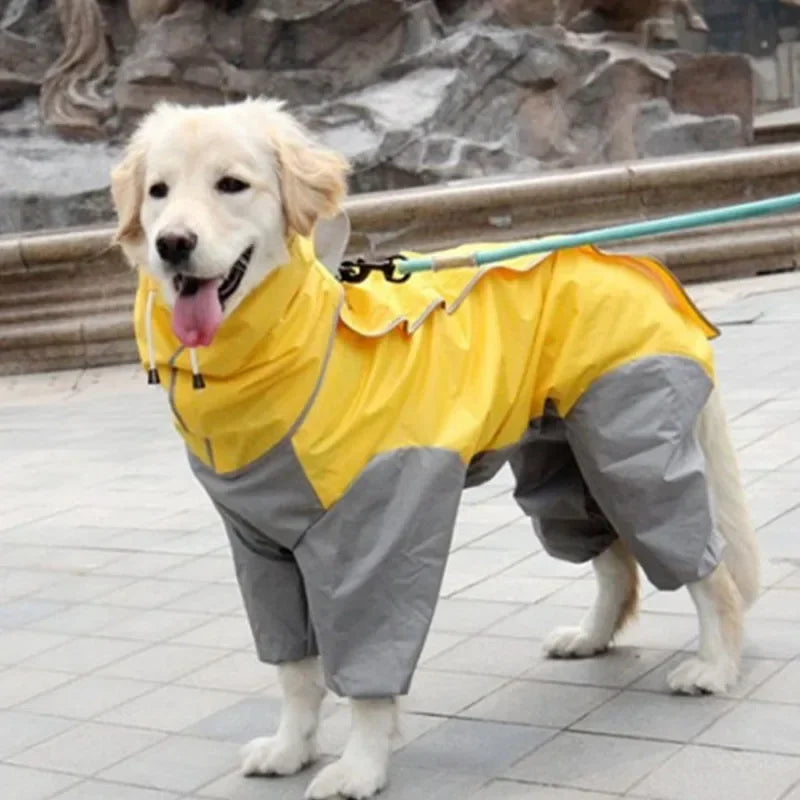 Waterproof Dog Raincoat Hoodie Jacket Rain Poncho Pet Rainwear Clothes Outdoor Golden Large Dogs Raincoat Pet Dog Clothing Coat