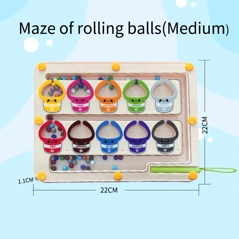 Children's Magnetic Maze Walking Ball Baby Concentration Training, Writing Logic Thinking 3 year Old Early Education Puzzle To