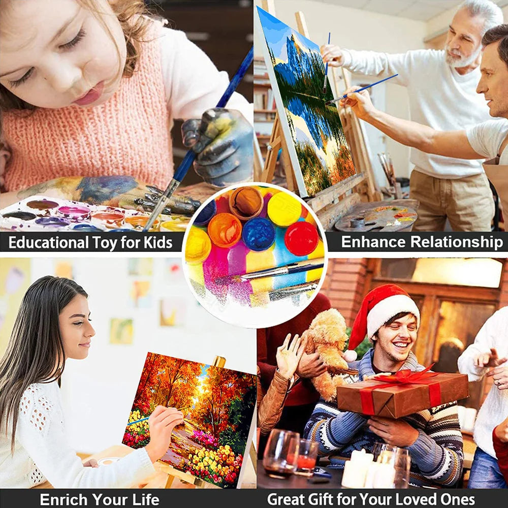 Adults Paint By Number Drawing On Canvas HandPainted Art DIY Pictures By Numbers Kit Home Decor Mysterious Hat Women Painting