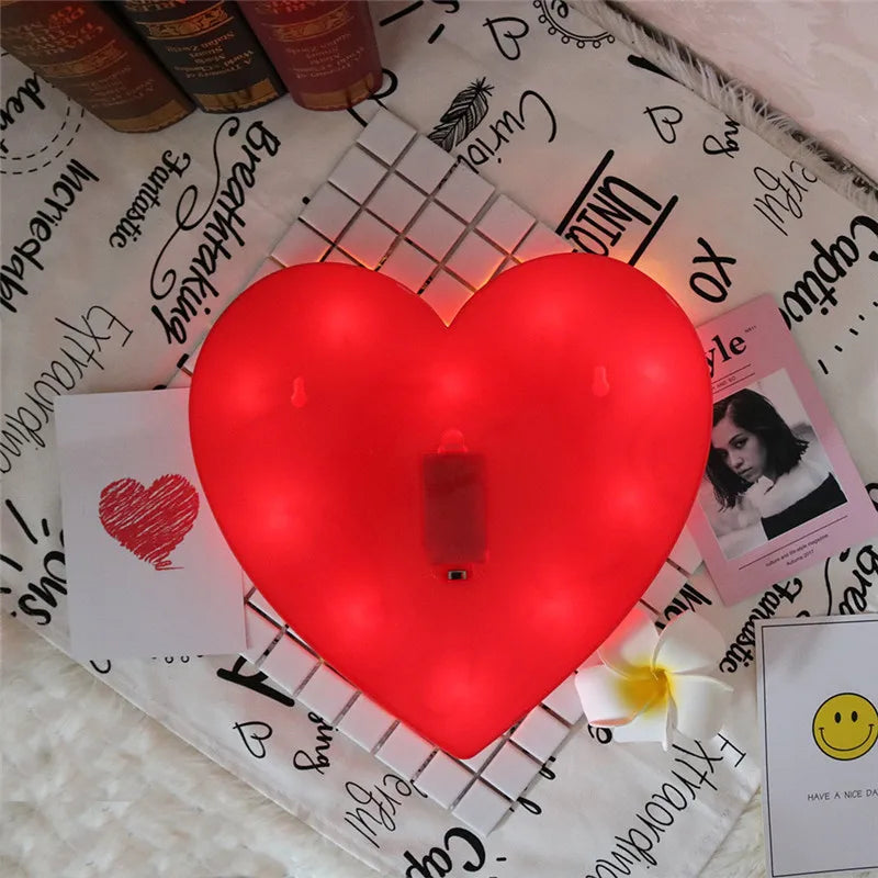 3D Love Heart Marquee Letter Lamps Indoor Christmas Decorative Lamps LED Night Light Wedding Decor Romantic Valentine's Day Gift