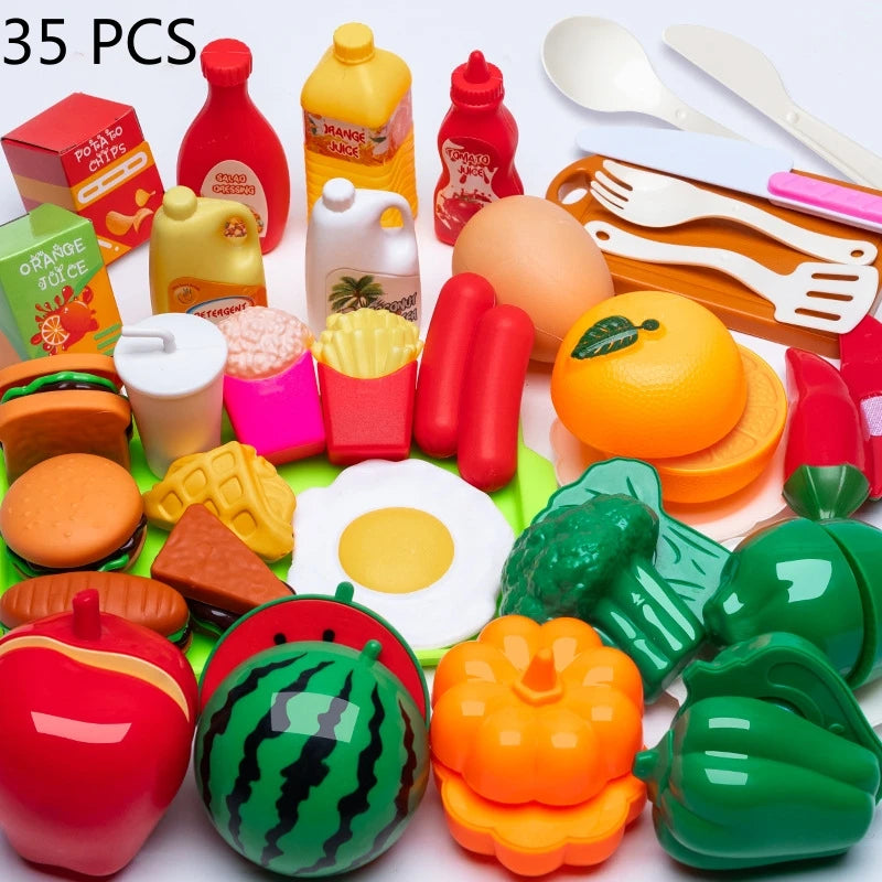 DIY Fruit Cutting Toys Vegetables Fruits And Vegetables Parent-Child Simulation Kitchen Food Children's Birthday Gifts