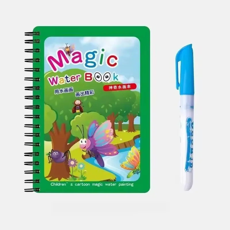 Magical Book Water Drawing Montessori Toys Reusable Coloring Book Magic Water Drawing Book Sensory Early Education for Children