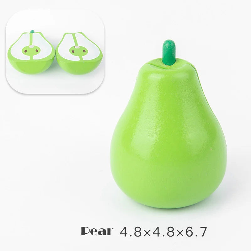 Magnetic Wooden Cutting Fruits Vegetables Pretend Play Simulation Kitchen Toys Classic Game Montessori Educational Toys For Kids