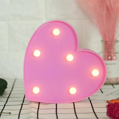 3D Love Heart Marquee Letter Lamps Indoor Christmas Decorative Lamps LED Night Light Wedding Decor Romantic Valentine's Day Gift