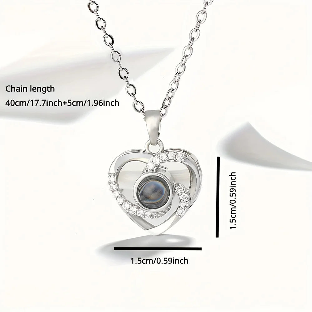 1pc Love Pendant Necklace, Artificial Rose Gift Box Set, for Mother'S Day, Valentine'S Day, Wife, Daughter, Grandmother