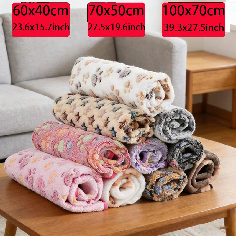 Flannel Dog Clothes & Blanket Sets Pet Clothes for Small Medium Dogs Soft Puppy Vest Cute Paw Print Clothes Blanket for Cat Dog