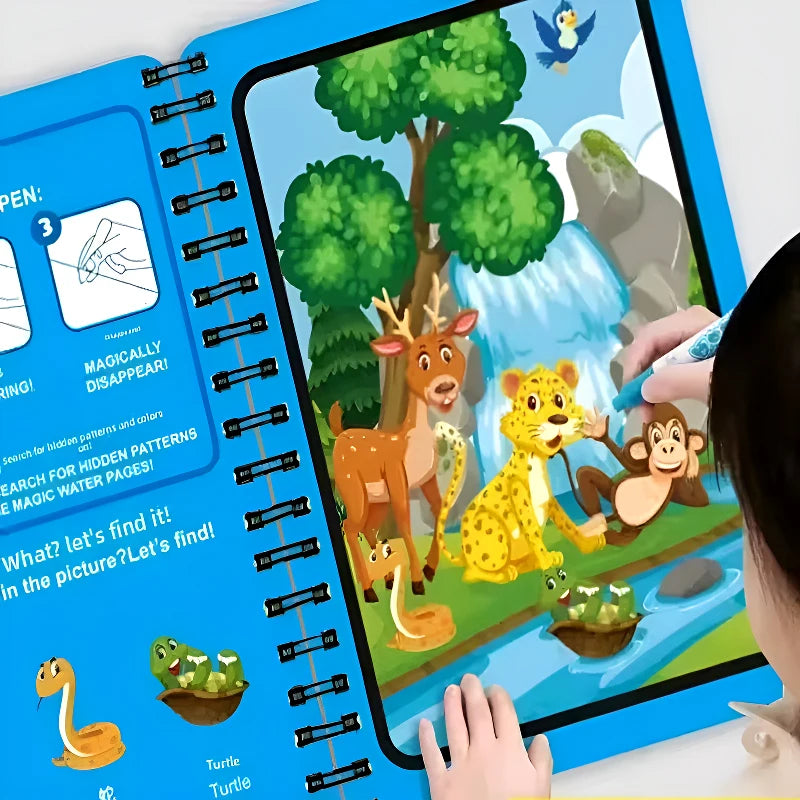 Magical Book Water Drawing Montessori Toys Reusable Coloring Book Magic Water Drawing Book Sensory Early Education for Children
