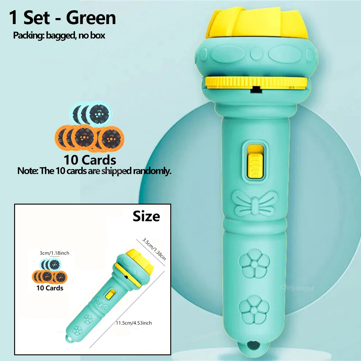 Projector Flashlight for Kids 10 Cards 80 Patterns Bedtime Toys Cartoon Light Educational Toy Gift for Toddler Boys Girls