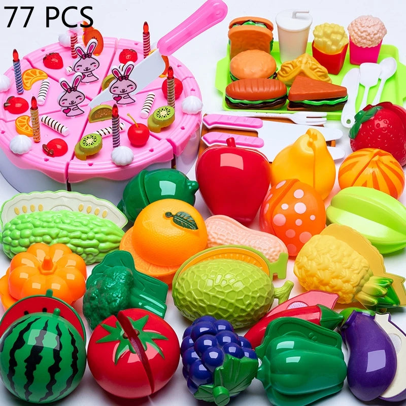 DIY Fruit Cutting Toys Vegetables Fruits And Vegetables Parent-Child Simulation Kitchen Food Children's Birthday Gifts