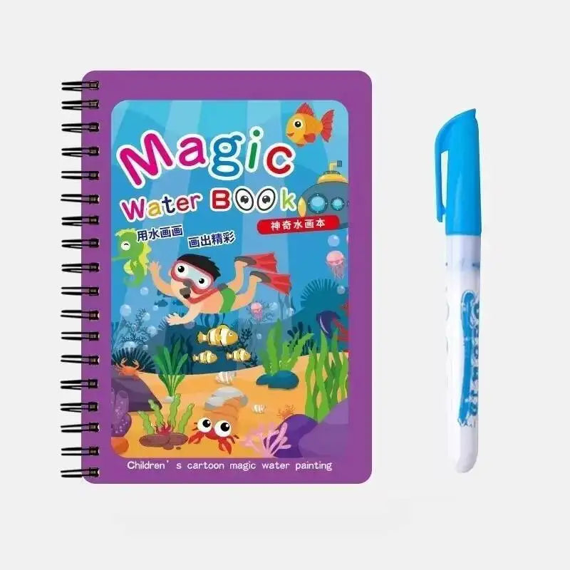 Magical Book Water Drawing Montessori Toys Reusable Coloring Book Magic Water Drawing Book Sensory Early Education for Children