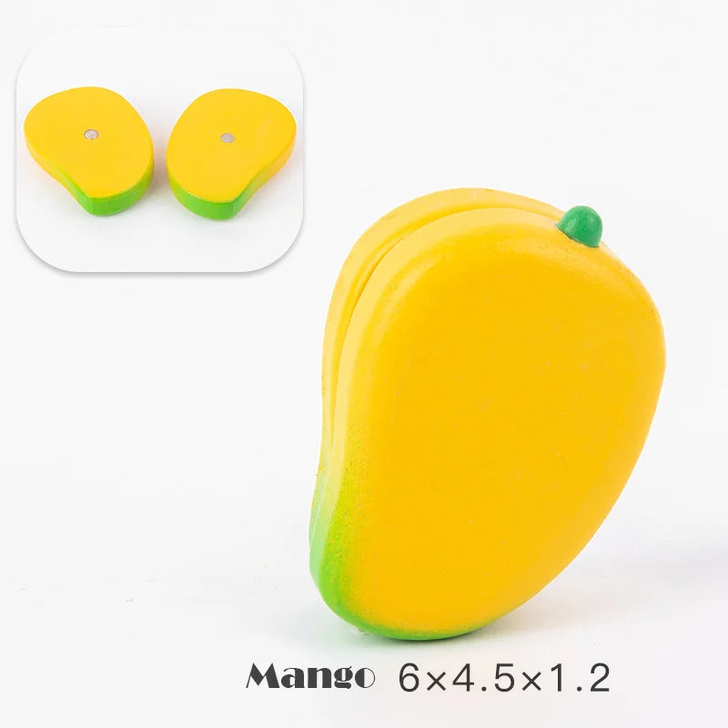 Magnetic Wooden Cutting Fruits Vegetables Pretend Play Simulation Kitchen Toys Classic Game Montessori Educational Toys For Kids