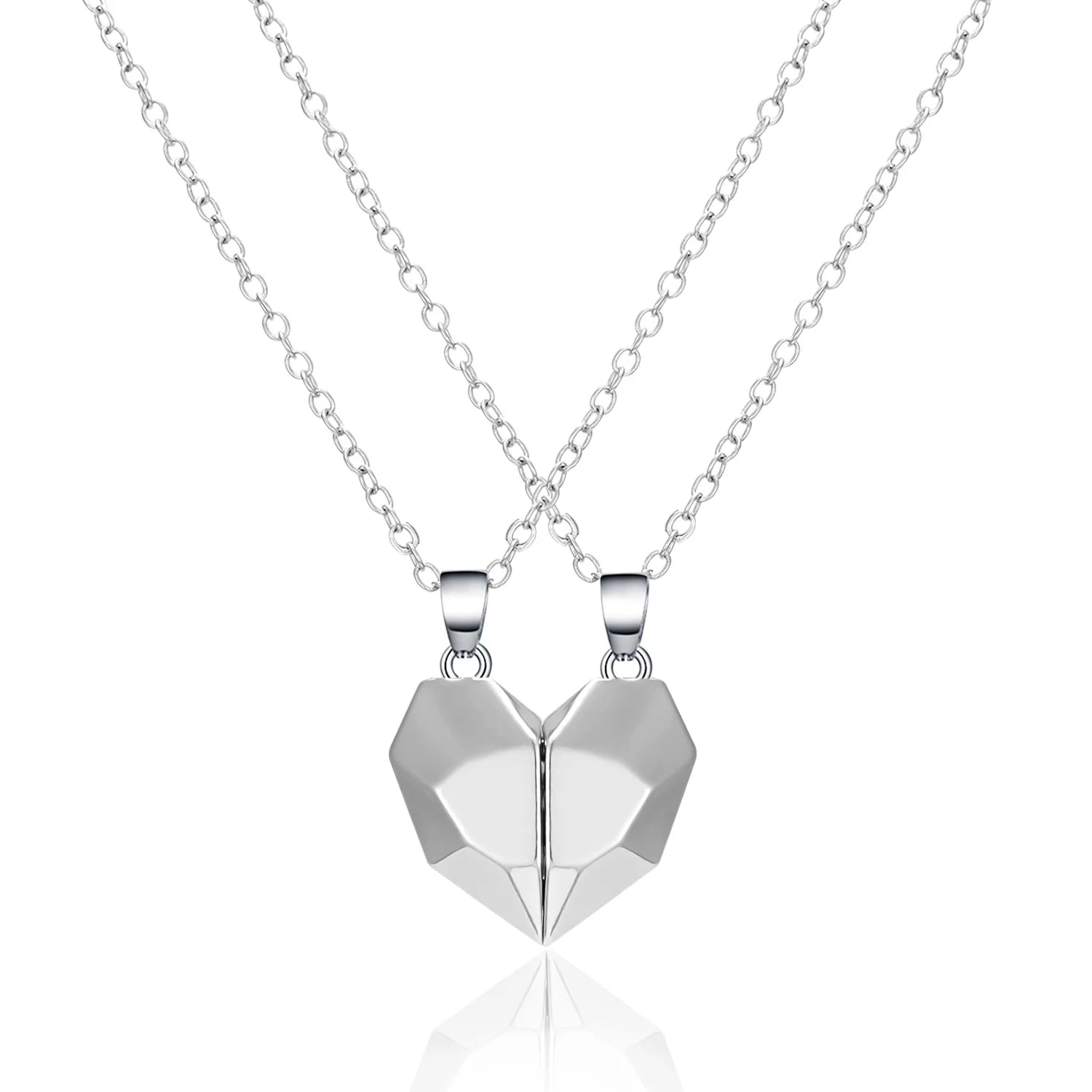 2PCS/SET Couple Necklaces Attarction Between Lovers Heart Magnetic Pendant Necklace For Women Valentine's Day Anniversary Gifts