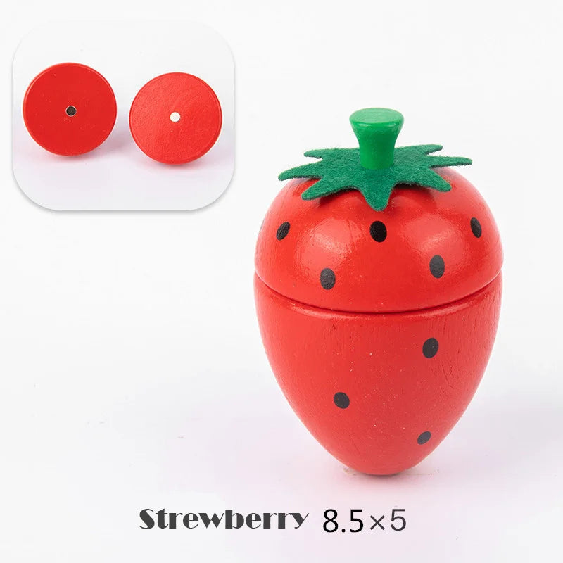 Magnetic Wooden Cutting Fruits Vegetables Pretend Play Simulation Kitchen Toys Classic Game Montessori Educational Toys For Kids