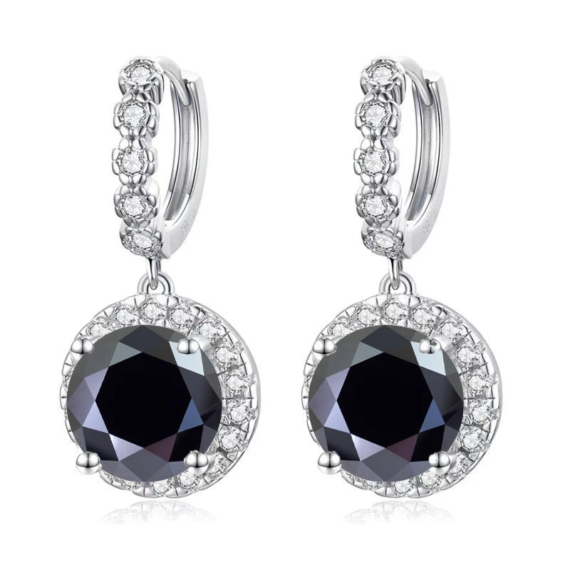 JOIAS HOME moissanite Silver 925 Classic Round D Color Jewel Earrings, Fashionable and Elegant Valentine's Day Gift for Wife