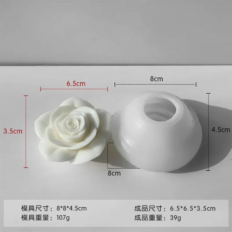 New Flowers Silicone Candle Molds 3D Rose Peony Flower Aromatherapy Plaster Soap Chocolate Cake Baking Mold Valentine's Day Gift