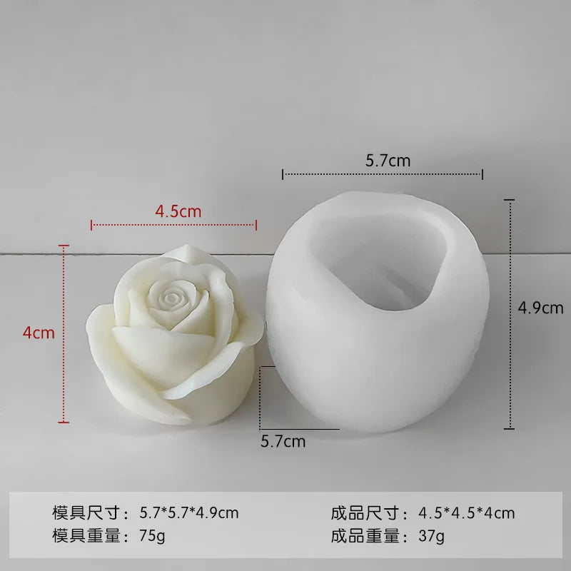 New Flowers Silicone Candle Molds 3D Rose Peony Flower Aromatherapy Plaster Soap Chocolate Cake Baking Mold Valentine's Day Gift