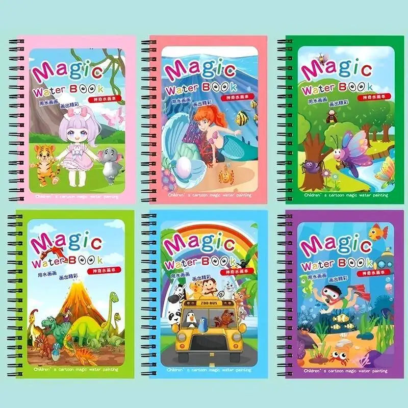 Magical Book Water Drawing Montessori Toys Reusable Coloring Book Magic Water Drawing Book Sensory Early Education for Children