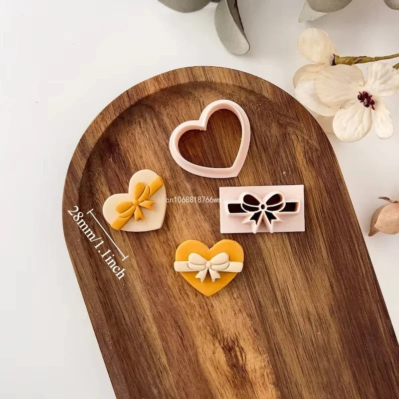 Love Heart Polymer Clay Cutters Valentine's Day Sweet Series Heart Shape Soft Pottery Clay Molds Earrings Jewelry Cutting Tools