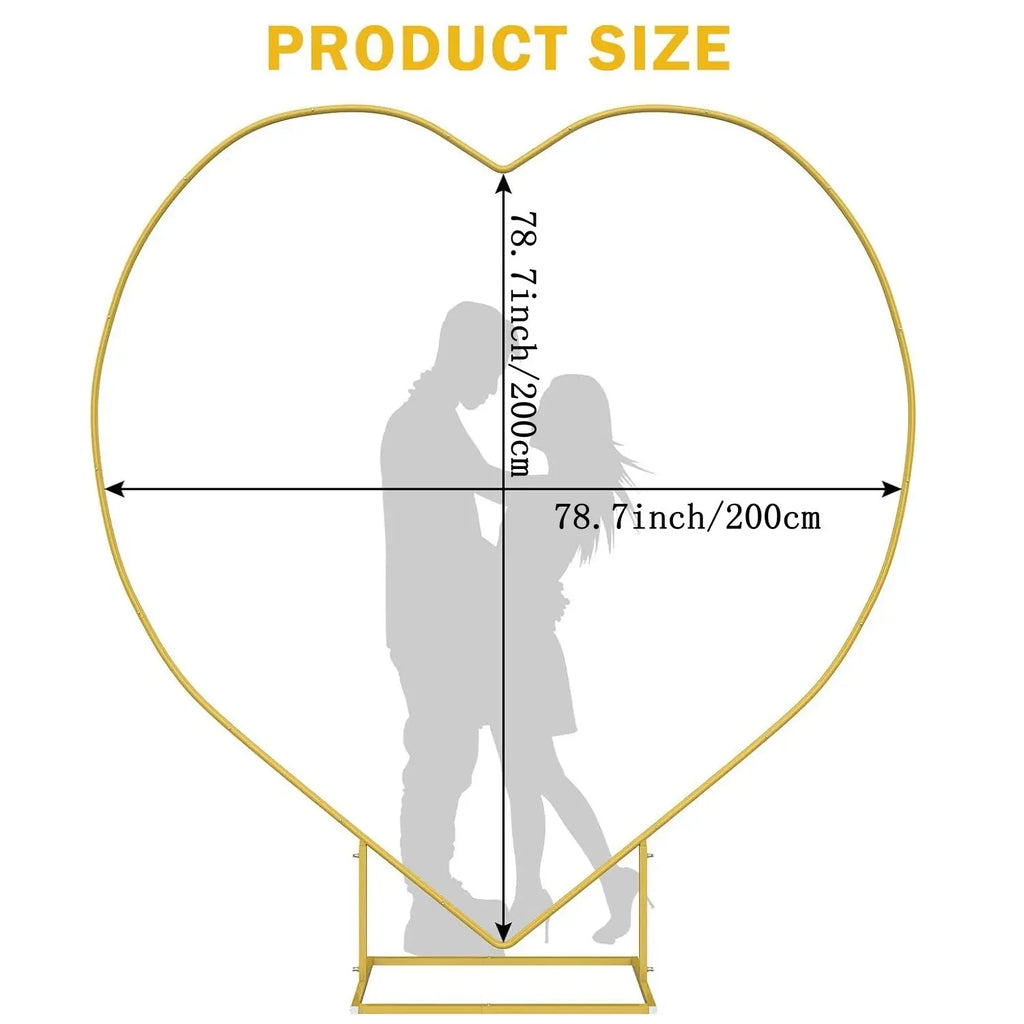 Heart Shape Balloon Arch, Wedding Metal Backdrop Stand, Love Flowers Arch Frame for Wedding Ceremony, Bridal, Valentine's Day