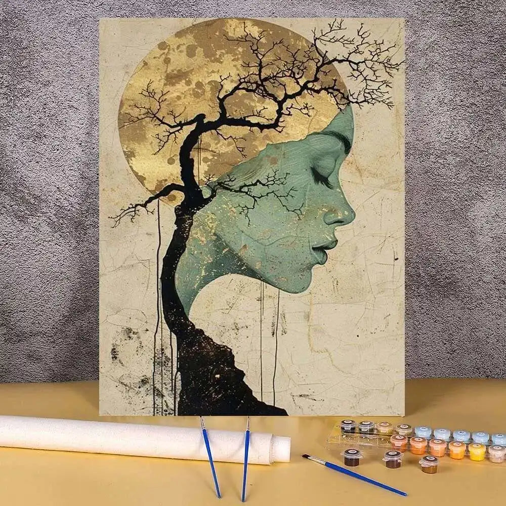 Adults Paint By Number Drawing On Canvas HandPainted Art DIY Pictures By Numbers Kit Home Decor Mysterious Hat Women Painting