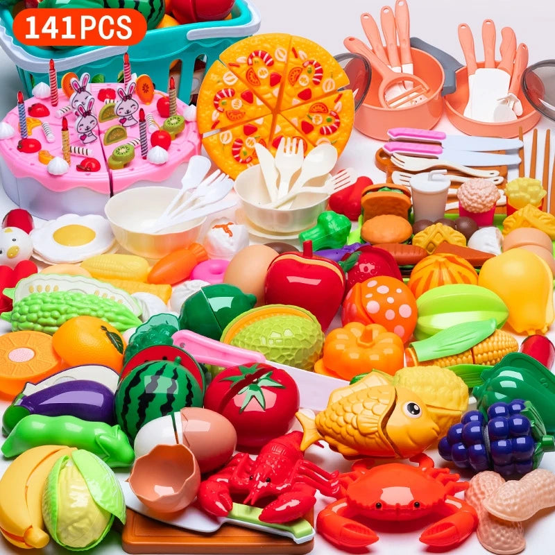 DIY Fruit Cutting Toys Vegetables Fruits And Vegetables Parent-Child Simulation Kitchen Food Children's Birthday Gifts