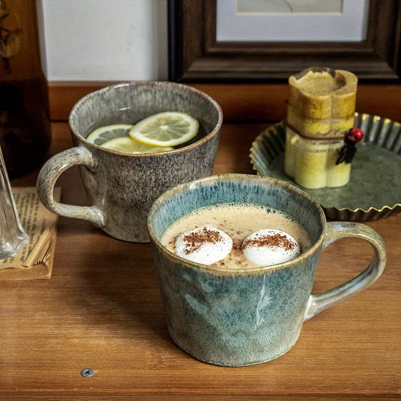 Valentine's Day Must-have Gift Couple Cups Best Friend Cup Mug Coffee Cup Home Use Retro Kilnfired Glaze Ceramic for Shop Office