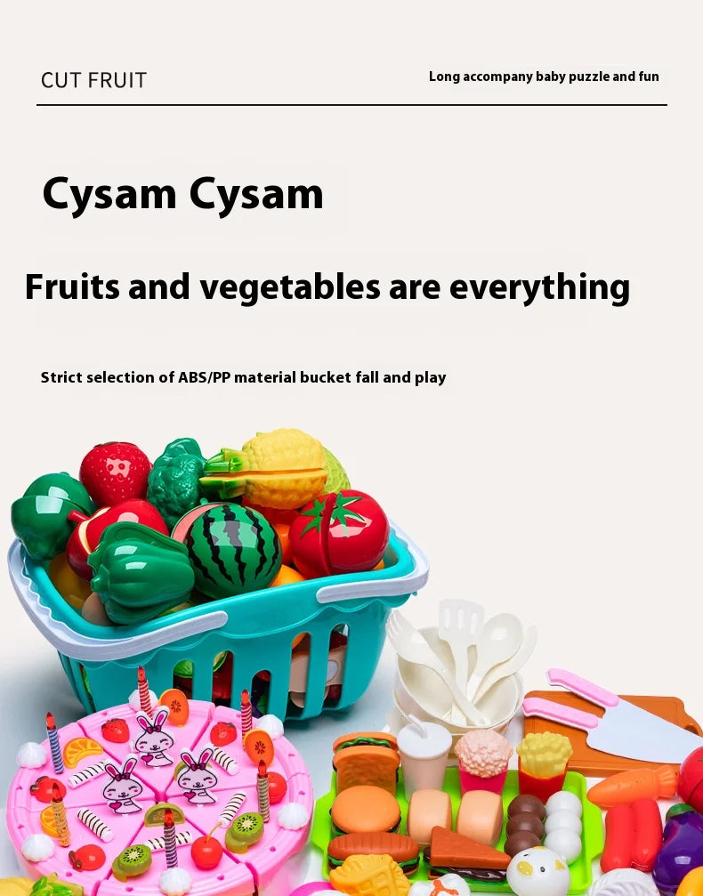 DIY Fruit Cutting Toys Vegetables Fruits And Vegetables Parent-Child Simulation Kitchen Food Children's Birthday Gifts