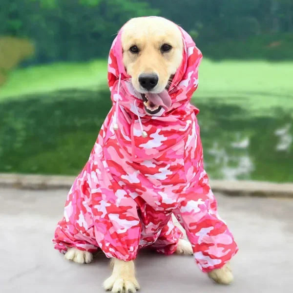 Waterproof Dog Raincoat Hoodie Jacket Rain Poncho Pet Rainwear Clothes Outdoor Golden Large Dogs Raincoat Pet Dog Clothing Coat