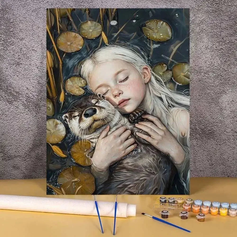 Adults Paint By Number Drawing On Canvas HandPainted Art DIY Pictures By Numbers Kit Home Decor Mysterious Hat Women Painting